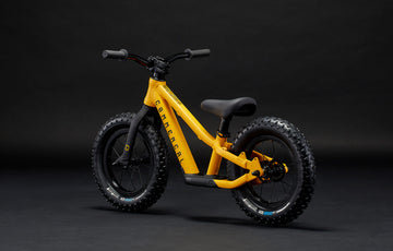 Bicicleta balans copii COMMENCAL Ramones 12″ OHLINS YELLOW galben negru spate