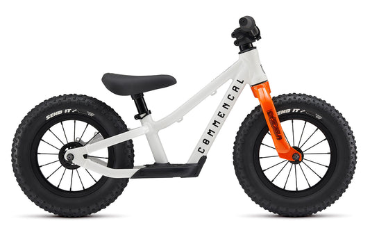 Bicicleta balans copii COMMENCAL Ramones 12″ PURE WHITE alb portocaliu