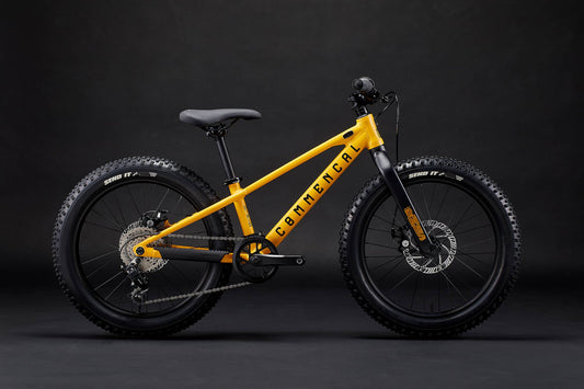 Bicicleta copii COMMENCAL Ramones 20″ Revoshift OHLINS YELLOW galben negru lateral