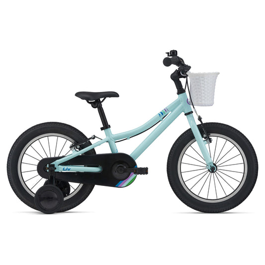 Bicicleta copii LIV GIANT Adore 16" Ice Green bleu cosulet roti ajutatoare