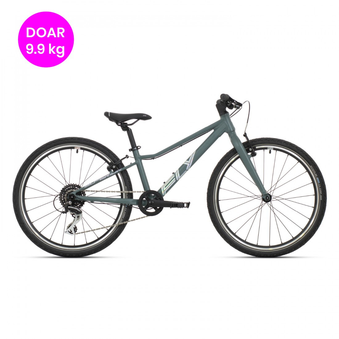 Bicicleta copii Superior FLY 24 VB Matte  trooper green gri verde greutate