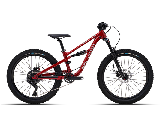 bicicleta copii Polygon Siskiu D24 full suspension red lateral