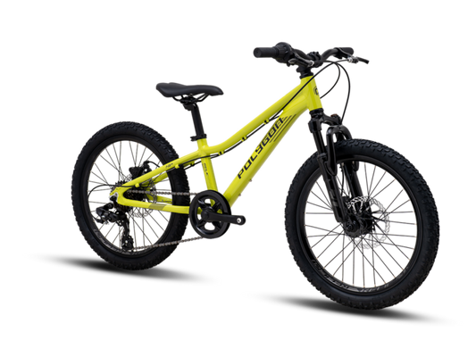 bicicleta copii Polygon Relic 20 green verde hardtail frane disc fata