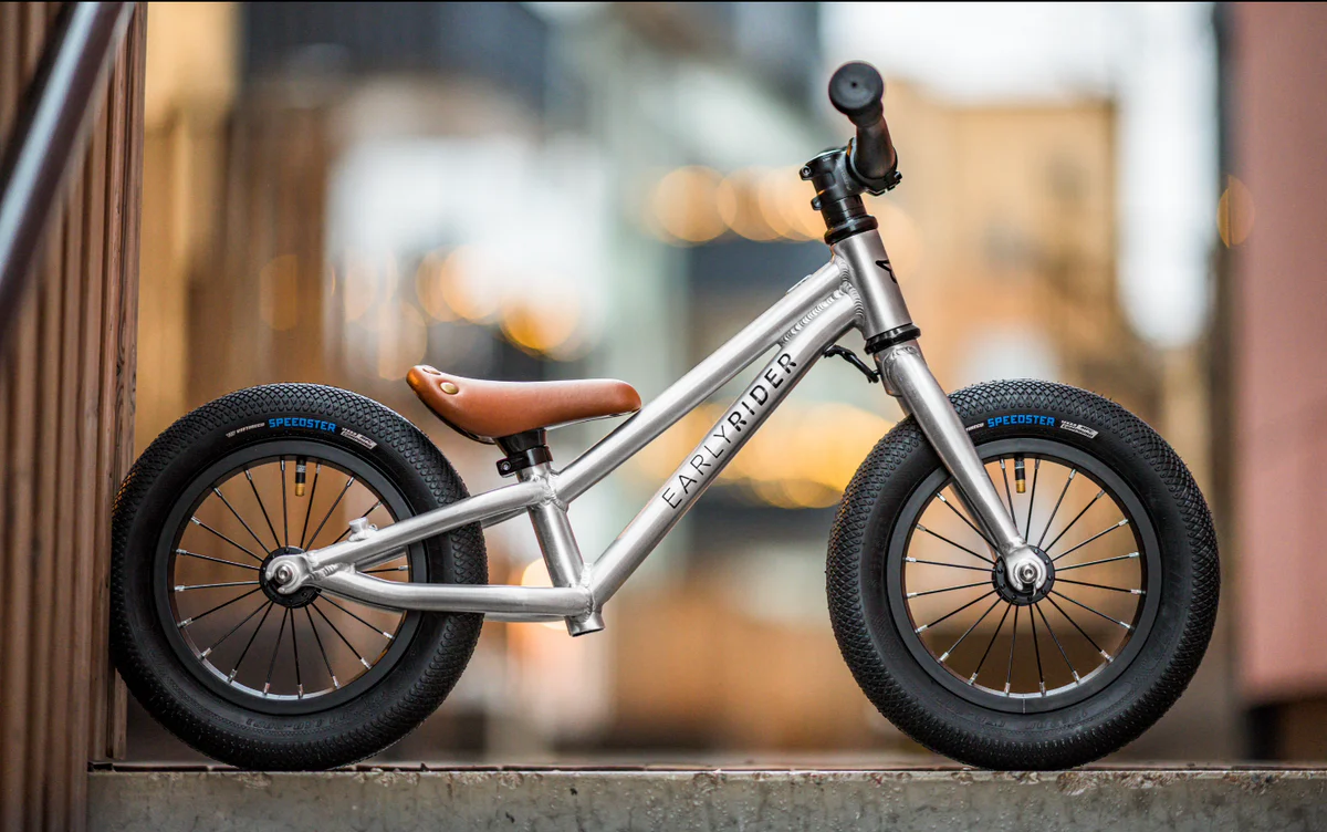 Bicicleta balans copii EARLY RIDER Charger 12" Brushed Aluminium argintiu aluminiu lateral
