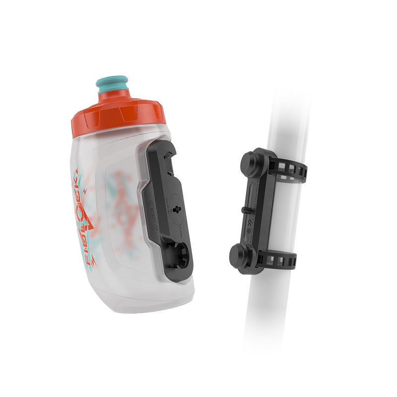 Bidon apa FIDLOCK Twist Bottle 450 Kids Transparent Logo + suport universal bicicleta