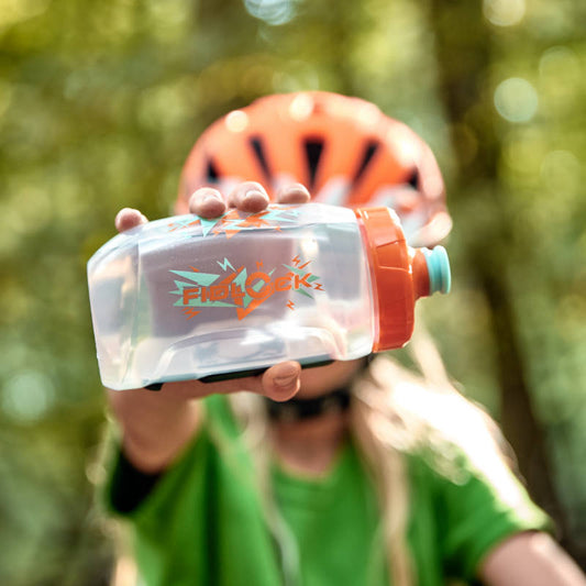 Bidon apa FIDLOCK Twist Bottle 450 Kids Transparent Logo + suport universal bicicleta