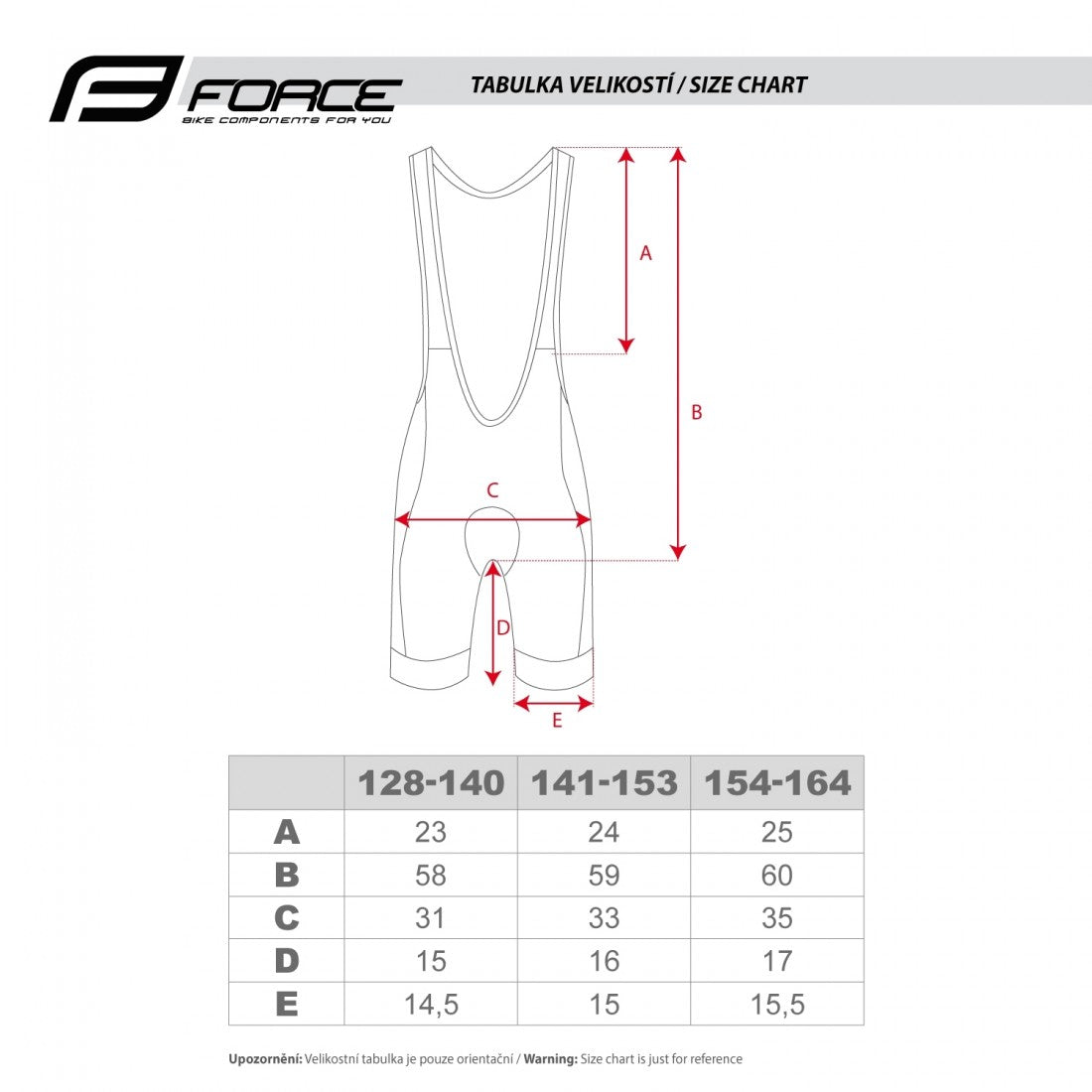 Pantaloni scurti ciclism copii cu bazon si bretele FORCE Kid Victory negru gri masuri masuratori